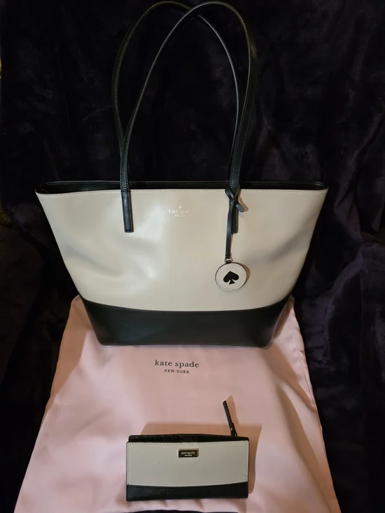 kate spade Two-Tone Black & Blush Tanya Tote with Slim Wallet ***Bundle*** - Picture 2 of 16